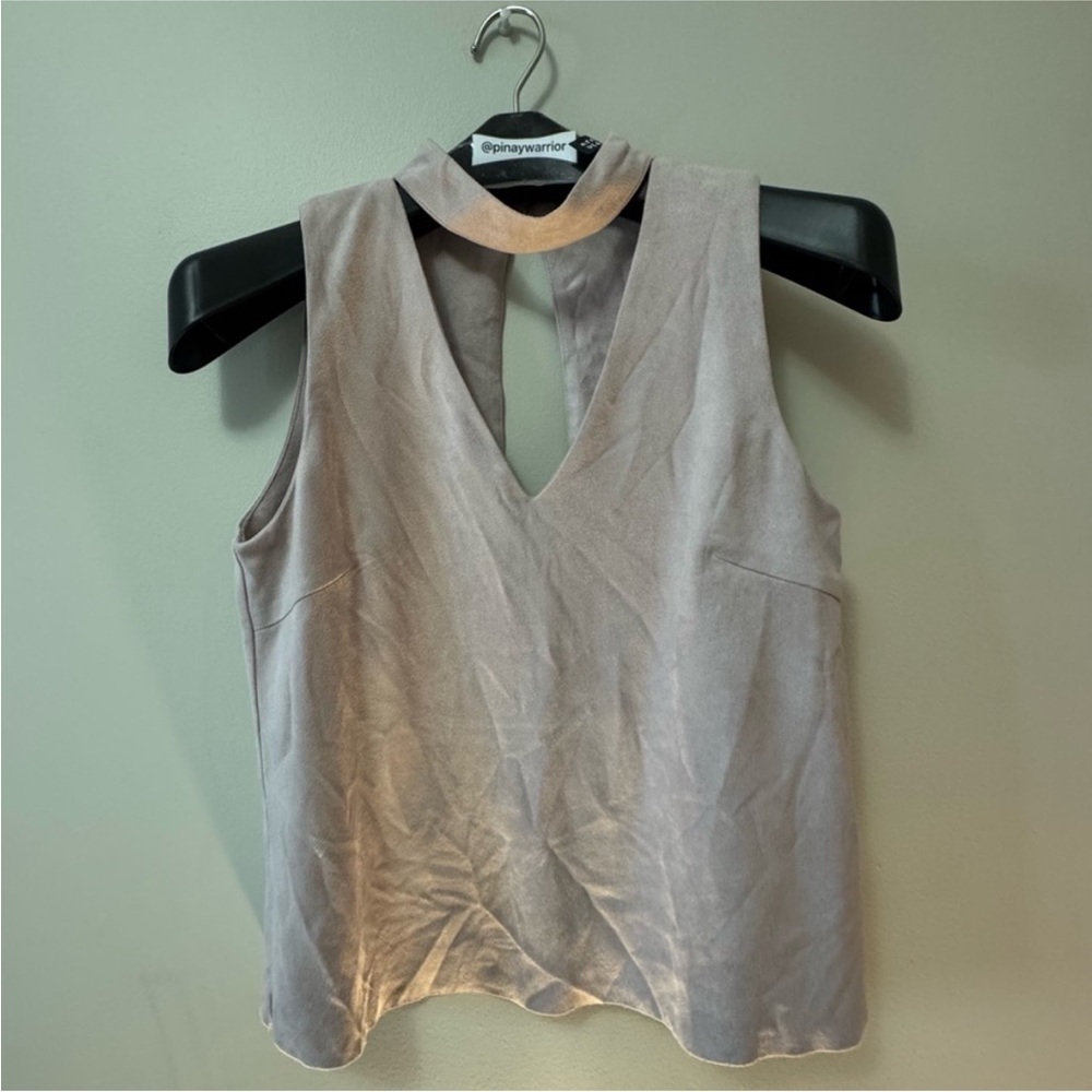 Design Lab Lord & Taylor Green Asymmetrical Cut Out Tank Top